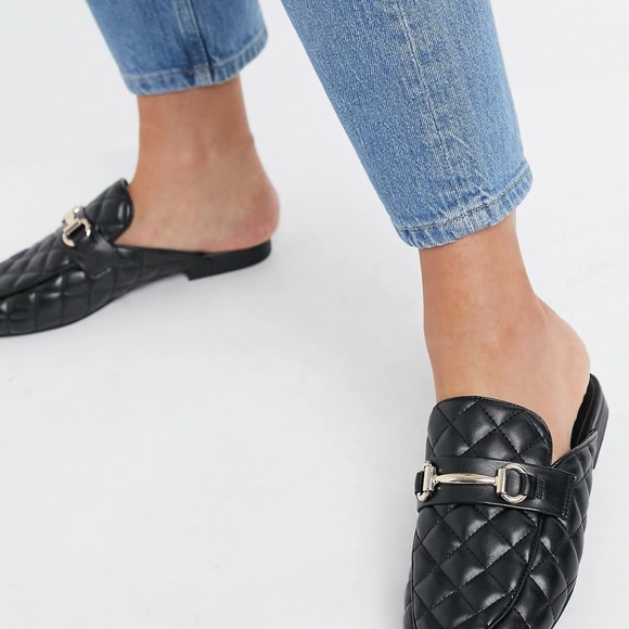 New in Box black quilted slip on flat loafer shoes size 5.5 - Picture 13 of 14